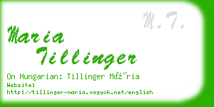 maria tillinger business card